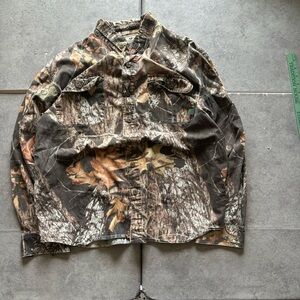 Y2k stealth weave mossy oak camo realtree button up 100% cotton